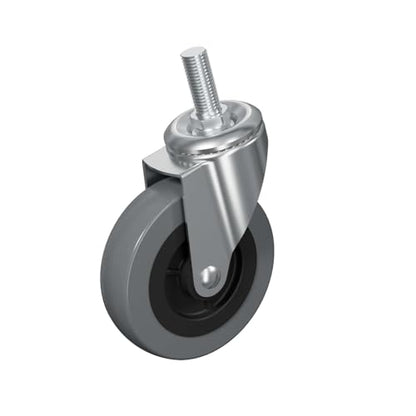 3 Inch Creeper Replacement Wheels 6 Pack Swivel Caster Wheel | Snap on cart Castor for Creeper Service Cart Stool Post Mount, M10x 1" Metric Threaded Stem Casters - style: Gray-No Brakes