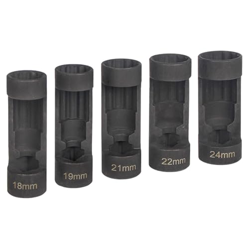 Shock Absorber Removal Strut Socket Set Suspension Nut Socket Kit Made from Steel Useful for Strut Nut Disassembly Suitable for Car Repair DIY, 5 Pieces - color: 5 Pieces