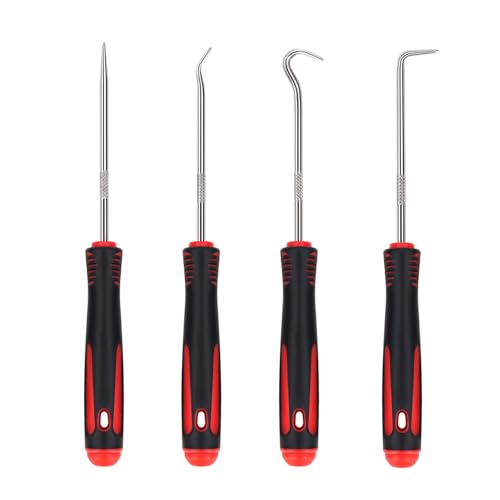 TKYPZY 4 Piece Pick and Hook Set Automotive Oil Seal Pick Tool Precision Automotive Hook Set Hooks for Remover O-Ring Gasket Seal Puller Pick Tools for Auto Car Mechanic Removal Hook