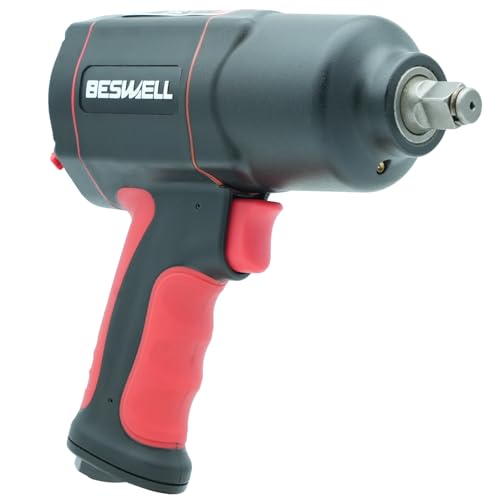 BESWELL BW-112FN1 1/2-Inch Air Impact Wrench - 1180 Ft-Lbs Max Torque | Rugged twin hammer air tool built for heavy-duty automotive repairs, quick tire shop changes, and demanding garage work.