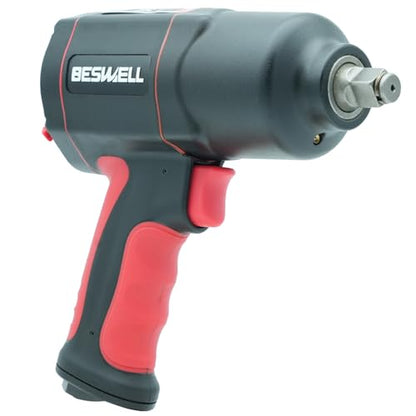 BESWELL BW-112FN1 1/2-Inch Air Impact Wrench - 1180 Ft-Lbs Max Torque | Rugged twin hammer air tool built for heavy-duty automotive repairs, quick tire shop changes, and demanding garage work.