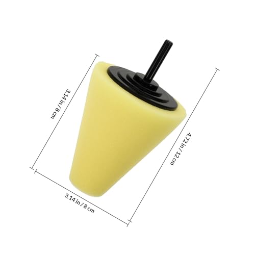 Wheel Polishing Kit for Drill with Yellow Sponge Buffing Wheel Conical Design Polishing Pads Cleaning and Car Maintenance