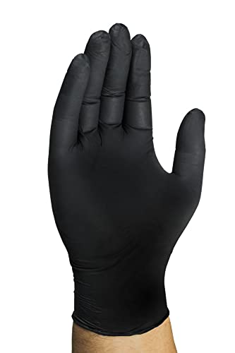 Mechanix Wear 5 Mil Nitrile Disposable Gloves with High Dexterity, Latex Free, Powder Free, Nitrile Rubber Gloves, Textured Grip, 100 pack, Cleaning and Mechanic Work Gloves (Black 5 Mil, X-Large) - color: Black, size: X-Large