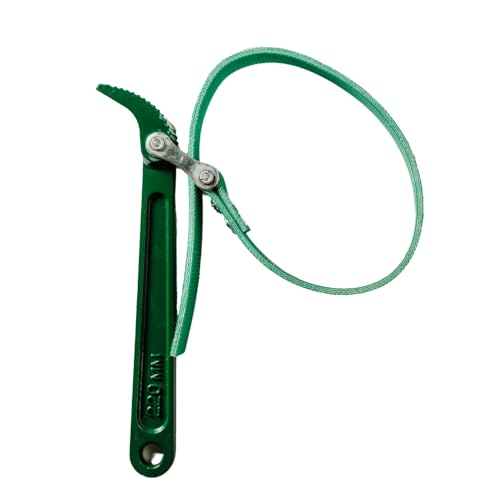 Oil Filter Wrench – Adjustable Strap Wrench w/ Metal Handle & Coated Nylon Strap – Durable, Easy Grip Oil Filter Strap Wrench for Arthritis – Versatile Oil Filter Removal Tool for Jars, Pipes & More