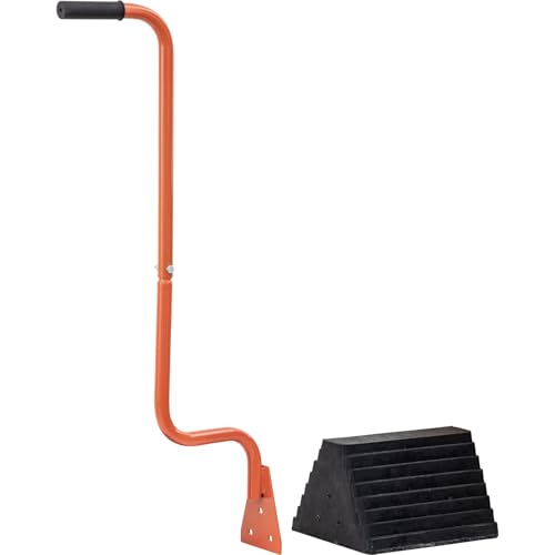 Buyers Products WC1087 Rubber Wheel Chock with Bolt-On Handle, Anti-Slip Wheel Stopper for Trucks, RVs, Trailers, Campers & Cars, Tire Chock Stabilizer