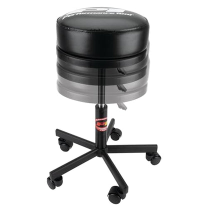 Performance Tool W85033 Extra-Thick Big Top Pneumatic Rolling Shop Stool for Mechanic Garages and Workshops, Black, 19x19x18.5-Inches - style: Pneumatic Rolling Shop Stool