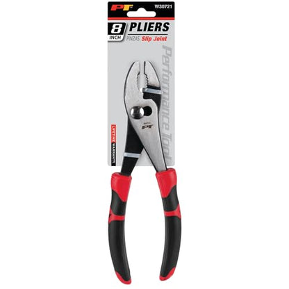 Performance Tool W30721 8-Inch Slip Joint Pliers,Red, Silver, Black - size: 8" Slip Joint Pliers (Single)