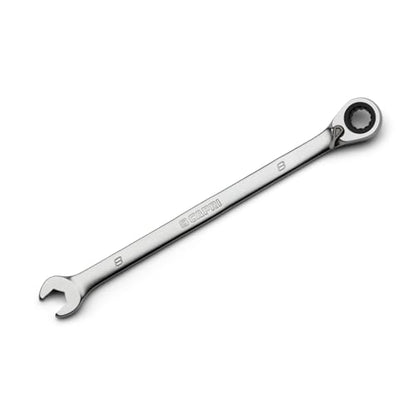Capri Tools 8 mm 120-Tooth Ultra-Smooth Reversible Ratcheting Combination Wrench, XL Long Series, Metric, 12-Point - size: 8 mm