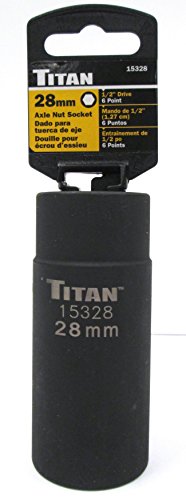 Titan 15328 28mm 1/2" Drive 6 Point Axle Nut Socket - size: 28mm