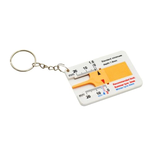 Car Tyre Tread Depthometer Portable Depth Gauge Measurement Supply 0-20mm Plastic Wheel Measure Tool Depth Indicator(Yellow-with Keychain) - color: yellow-with keychain, size: yellow-with keychain