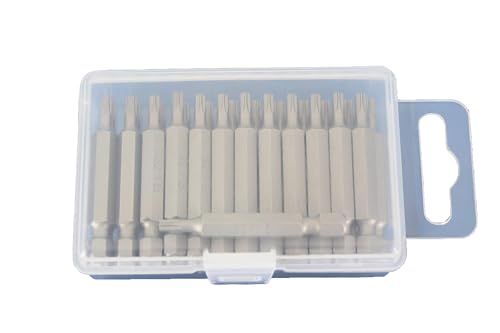 TEMO 25 pc T15 Torx Star Head Screwdriver Bit Set, S2 Steel 6 Point T-15 2 Inch Screwdriver Insert Bits - size: T15 2"L