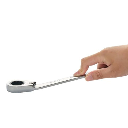 BLACK CANYON 15/16 Inch Ratchet Combination Wrench, 12-Point Box End & Hex Opening, Polished Steel Ratcheting Wrench with SAE & Metric Sizes - size: 15/16 Inch, style: Inch