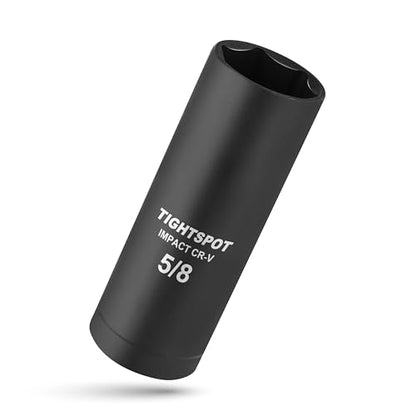 TIGHTSPOT 1/2 Inch Drive - 5/8 Inch Deep Impact Socket with Anti-Rounding 6 Point Design, Heat-Treated CRV Steel - size: 1/2” Drive 5/8” Deep Impact Socket - 6pt, style: 1/2" Drive Deep Socket