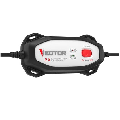 Vector VECBC2 2 Amp Battery Charger/Maintainer with 6V/12V Selector - size: 2 Amp