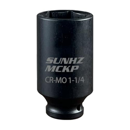 SUNHZMCKP 1/2 Inch Drive Impact Socket, SAE 1-1/4 In Deep 6 Point Socket, CR-MO, Axle Nut Impact Grade Socket for Easy Removal (1-1/4) - color: Sae, size: 1-1/4 inch