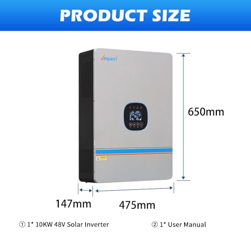 Ampinvt 10000W Hybrid Solar Inverter with WiFi, Split Phase Inverter Charger 48Vdc to 120V/240Vac Support Parallel Up to 6 Units, Built-in 200A MPPT Battery Charging for Lead Acid and Lithium Battery