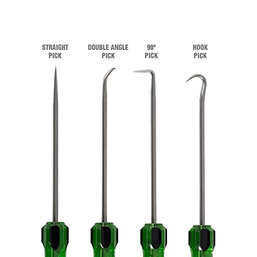 OEMTOOLS 26546 4 Pc Hook & Pick Set – Automotive Seal and O-Ring Removal Tool Kit, Stainless Steel Blades, Acetate Handles, Precision Angles for Cars, Trucks, and DIY - style: 4 Piece