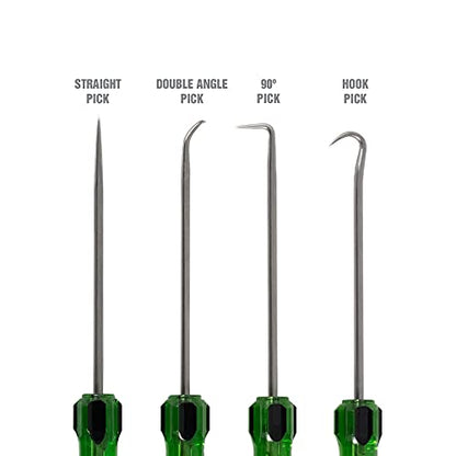 OEMTOOLS 26546 4 Pc Hook & Pick Set – Automotive Seal and O-Ring Removal Tool Kit, Stainless Steel Blades, Acetate Handles, Precision Angles for Cars, Trucks, and DIY - style: 4 Piece