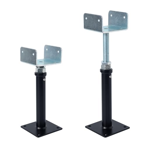 2 Pack U-Shaped Floor Jack - Adjustable Steel Beam Support for 4x2, 4x4, 4x6 Joists Heavy Duty Screw Jack with U-Head Telepost & House Jack.9-13 Inch Adjustment Range. - size: 9-13