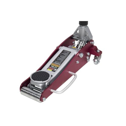 K Tool International 1.5 Ton Aluminum Service Jack; Low Profile 100% Aluminum Structure, Lifting Range 3-3/20" to 14", Dual Pump Quick Start, 1 Year Warranty; KTI63094, Red