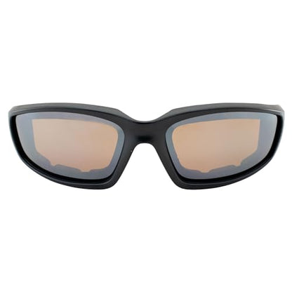 MF MotoFrames Payback Padded Motorcycle Sunglasses Black Frames - color: Black Frame/Driving Mirror Lens
