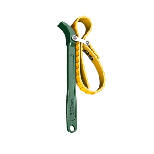 12" Oil Filter Belt Strap Wrench, Adjustable Rubber Fuel Filters Band Wrench with Steel Handle, Multi-Purpose Chain Wrenches, Auto Oil System Tool for Water Filter, PVC Pipe Joint (12 Inch) - size: 12 Inch