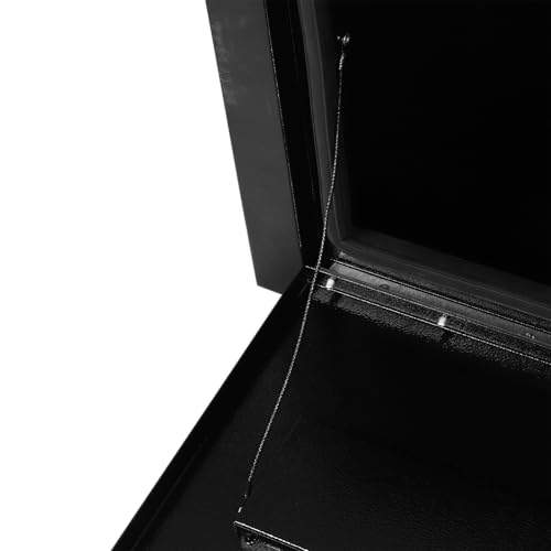 Heavy Duty Steel Plated Underbody Truck Tool Box with T-Handle Lock, Waterproof Tongue Box for Storage with Smooth Surface for Truck, Pickup, RV, Trailer - Black, 48" x 14" x 16" Inch - size: 48" x 14" x 16"