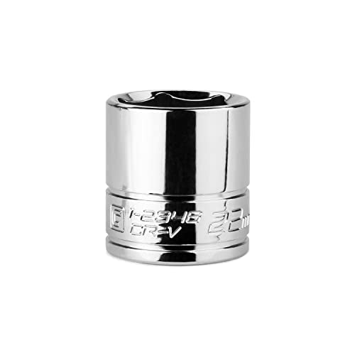 Capri Tools 22 mm Shallow Socket, 3/8-Inch Drive, 6-Point, Metric - size: 22 mm