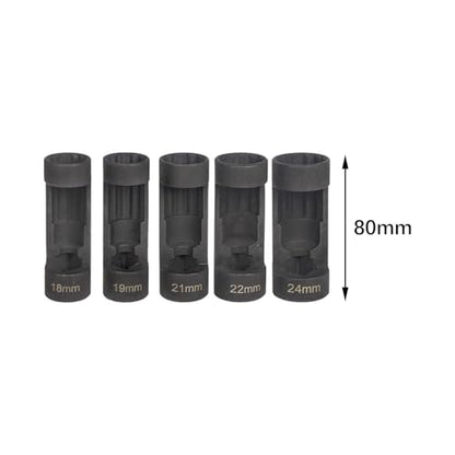 Shock Absorber Removal Strut Socket Set Suspension Nut Socket Kit Made from Steel Useful for Strut Nut Disassembly Suitable for Car Repair DIY, 5 Pieces - color: 5 Pieces