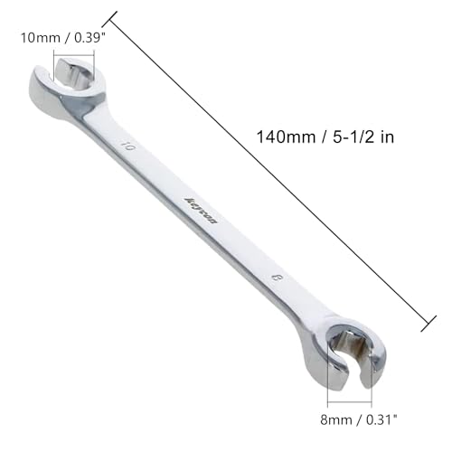 Utoolmart Flare Nut Wrench, 8mm x 10mm Metric Double Open End, 1Pcs | 15° Offset Ends, For Auto, Household, DIY Repairs - color: 1pcs, size: 8x10mm