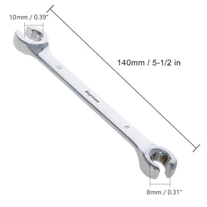 Utoolmart Flare Nut Wrench, 8mm x 10mm Metric Double Open End, 1Pcs | 15° Offset Ends, For Auto, Household, DIY Repairs - color: 1pcs, size: 8x10mm
