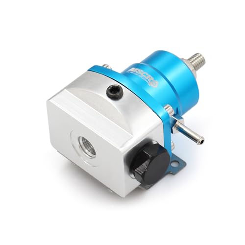 Adjustable Universal EFI Fuel Pressure Regulator Kit with 0-160psi Fuel Pressure Gauge and AN6-6AN Fuel Line Hose Fitting Connectors Kit (BLUE) - color: BLUE