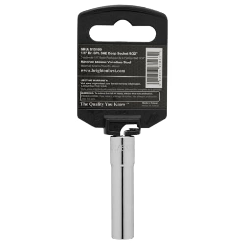 S15109 1/4" Drive SAE Socket, 9/32" Deep 6 Point - size: 9/32 INCH, style: DEEP