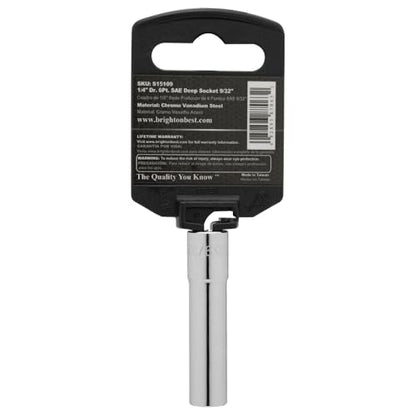S15109 1/4" Drive SAE Socket, 9/32" Deep 6 Point - size: 9/32 INCH, style: DEEP
