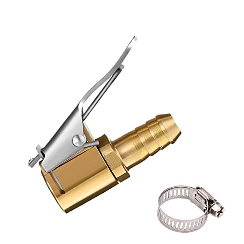 Tire Air Chuck Adapter with Clip,5/16" Brass American Type Thread Pump Nozzle，tire Inflator Lock on Air Chuck, Air Compressor Tire Chuck Hose End with Barb Connector for Hose Repair 1PC - color: D-1Pc 8mm Thread