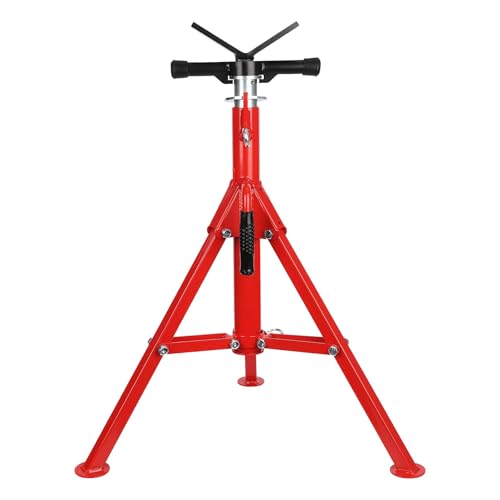 2-Pack Heavy Duty Pipe Jack Stand, 2500 LBS Capacity, 28-52 Inch Adjustable Height - Folding Pipe Stand for 1/8" to 12" Pipe, Carbon Steel Construction，Red - color: Red