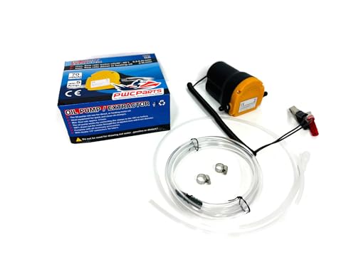 PWCParts 12V Fluid Oil Liquid Extractor Oil Change Pump, 60W, Fits PWC, Watercraft, Automotive, RV, Boats, Lawn Mowers, Cars, Trucks Easy Oil Change Process