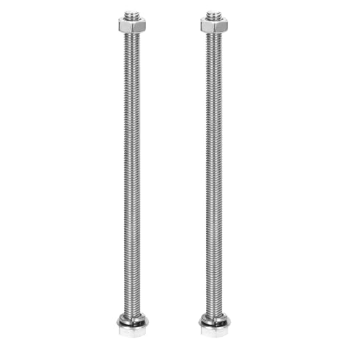 MECCANIXITY M8 x 170mm 304 Stainless Steel Hex Head Screws Bolts, Nuts, Flat & Lock Washers Assortment Kit, Fully Threaded, Bright Finish for Home, Electronic, Machine, 2 Sets - size: M8 x 170mm