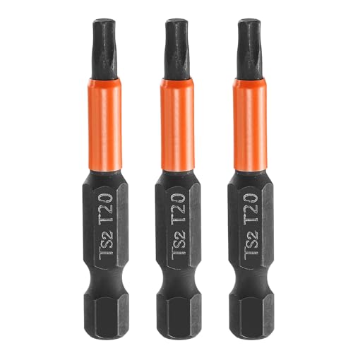 HARFINGTON 3pcs T20 Torx Head Screwdriver Bit 2" (50mm) Long 1/4" Hex Shank Magnetic No Hole Tamper Proof 6 Point Star Screw Driver Drill Bits Phosphate S2 Steel Industrial Power Tools - size: T20 x 50mm