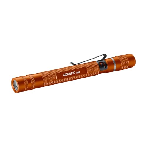 Coast HP3R 500 Lumen Rechargeable LED Penlight with Twist Focus, Orange - color: Orange