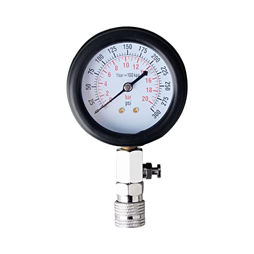 DAYUAN Professional Petrol Engine Compression Tester Kit (Dark Blue- 11Pcs) | Dual Scale Gauge, 0-300 PSI/0-20 Bar, Reinforced Rubber Hose - color: Dark blue- 11Pcs