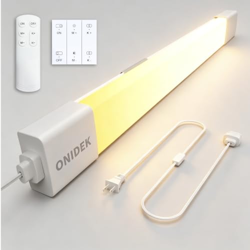 LED Tube Light Fixture with Plug Under Cabinet Lighting Dimming and Color With Remote wireless wall switch 24 inch 18W 1800LM 3000-6500K adjustable LED Tube Light Fixture for Cabinet Closet Office - size: 24 inch