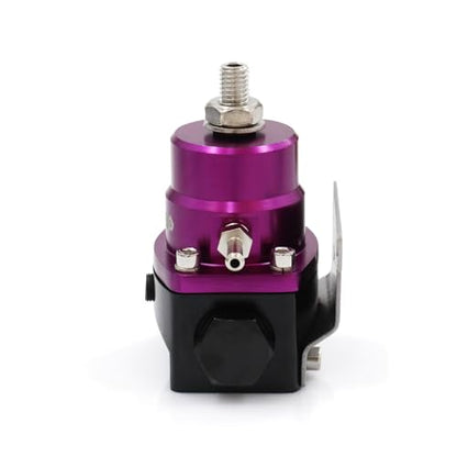 Adjustable Universal EFI Fuel Pressure Regulator Kit with 0-160psi Fuel Pressure Gauge and AN6-6AN Fuel Line Hose Fitting Connectors Kit (PURPLE) - color: PURPLE
