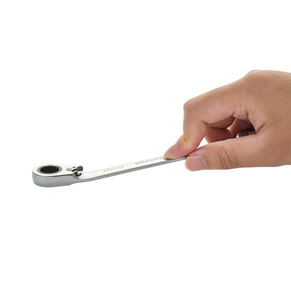 BLACK CANYON 1/2 Inch Ratchet Combination Wrench, 12-Point Box End & Hex Opening, Polished Steel Ratcheting Wrench with SAE & Metric Sizes - size: 1/2 Inch, style: Inch
