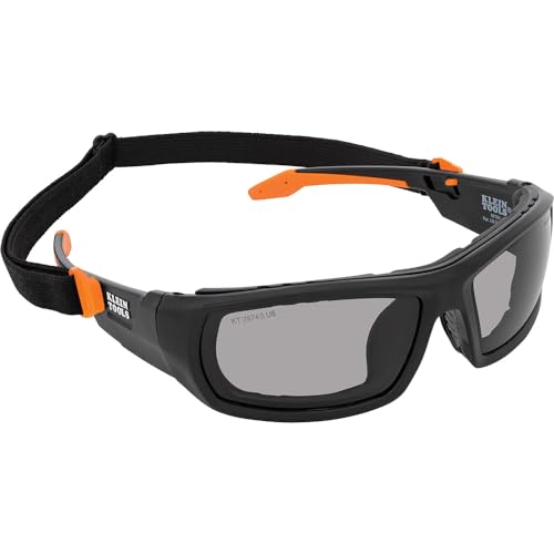 Klein Tools 60471 Safety Glasses, ANSI Z87.1+ Pro Full Frame Gasket Safety Glasses, Gray Lens, UV Protection, Anti-Fog, Scratch Resistant - size: Gasket, Gray