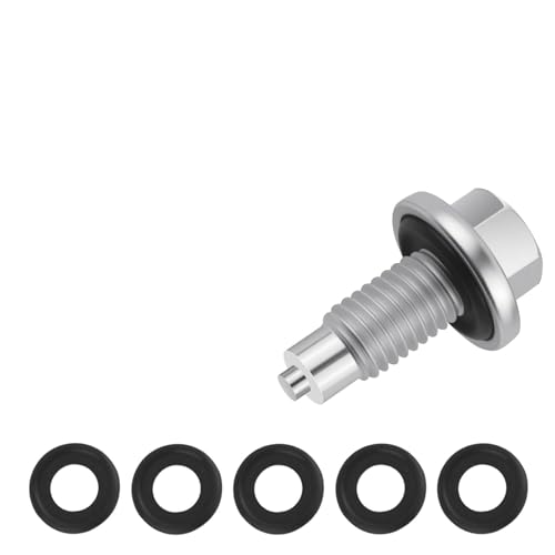 M12×1.75 Magnetic Oil Drain Plug (M12x1.75) | Replacement OEM#6730-AA/AJ0310404 Oil Pan Drain Plug with 5PCS Oils Drains Plugs Gasket,Compatible with Ford/Chevrolet/Buick - color: M12x1.75