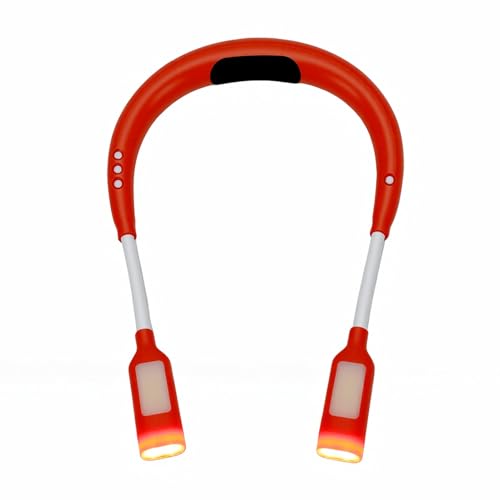 banapoy Neck Reading Light, Rechargeable 3 Color 9 Brightness Flicker Free Book Lamp, Hands Free Neck Lamp with Blue Light Reduction Heater 2000mAh Battery 50H for Reading Camping Travel