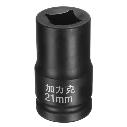 HARFINGTON 4 Point Square Socket 1" Drive by 21mm Metric Square Impact Socket 40CR Blackening Standard Wheel Sockets Pneumatic Socket Tool for Auto Repair Mechanical Maintenance Home Use - size: 21mm