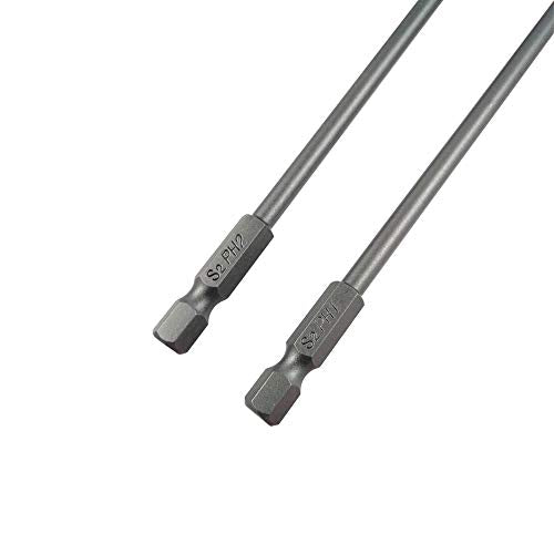 Wolfride 6Pcs 1/4 Inch Hex Shank Long Phillips Head Screwdriver Bits Set Magnetic Cross Head Screwdriver Bits | 5.9-Inch Length - style: Phillips Head