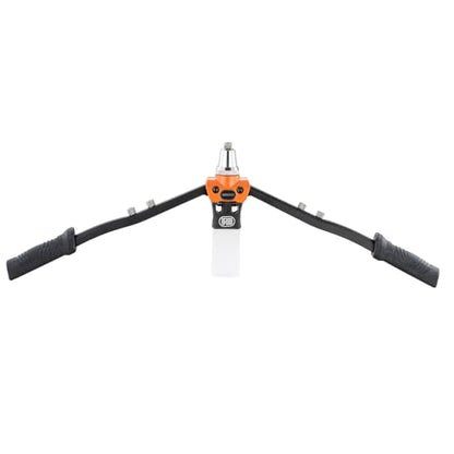 VEVOR Pop Rivet Gun Kit, with 230 Blind Rivets, Two-Handed Riveter with 5 Interchangeable Nosepieces, 5 Drill Bits, and a Carrying Case, Manual Riveting Tool for Metal, Automotive, Home, and DIY - size: 16", style: RIVET GUN